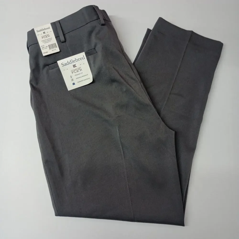 Saddlebred Straight‎ Fit Dress Pants Men's Size 40x29 Gray
